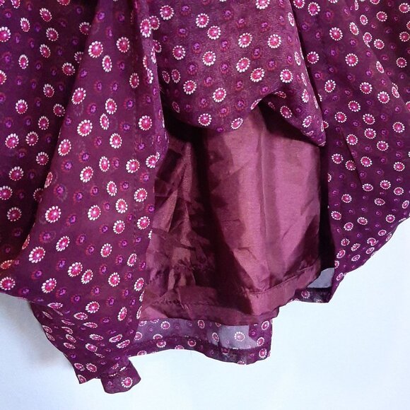 COSTA BLANCA Chiffon A-Line Mini Skirt Floral Tie Waist Purple Spring - Picture 7 of 13